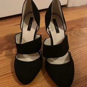 Zara black suede heels